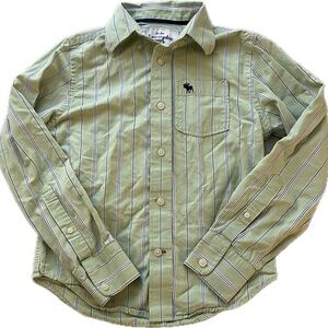 Y2K Abercrombie & Fitch Green Striped Button Down Shirt